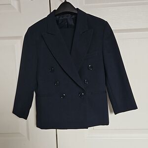 Riserva Italian Kids Boy's 2-Piece Double Breasted Suite Size 5 Navy Blue